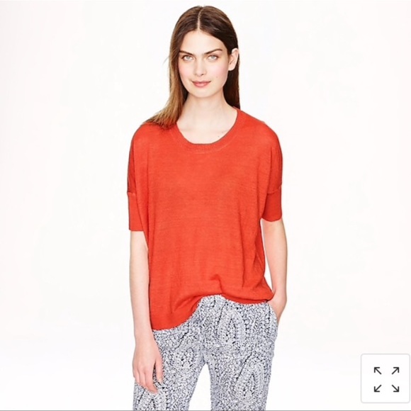 J.Crew Drop Shoulder Linen  Sweater - Picture 1 of 6